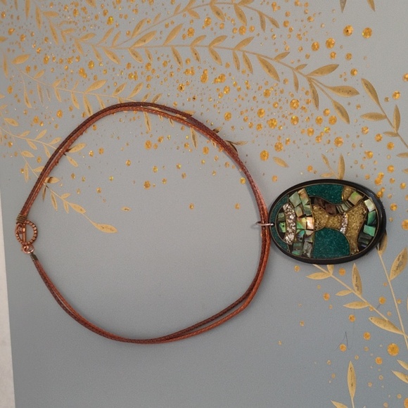 Mosaic Abalone Pendant Necklace - Picture 5 of 9